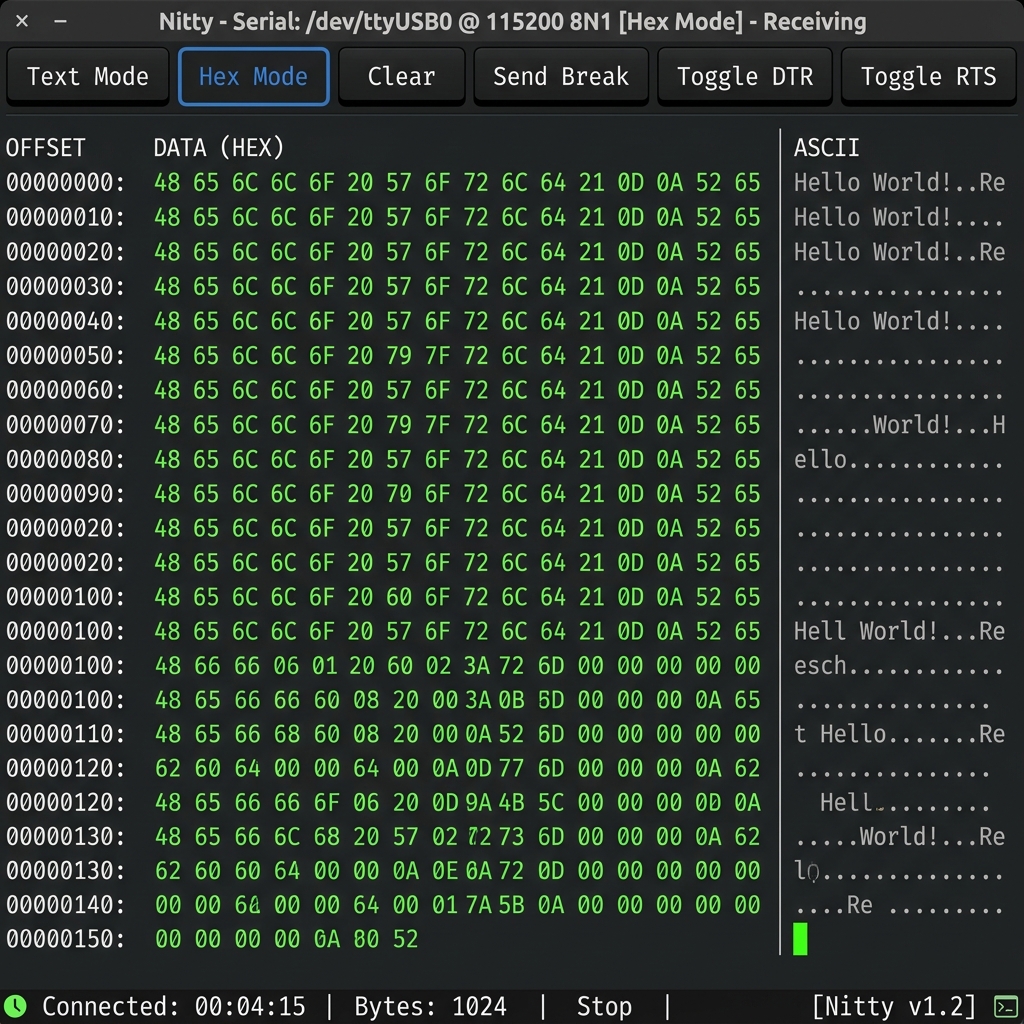 Serial Hexdump mode